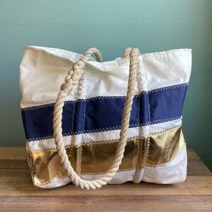 Sea Bags Maine x J. Crew Mariner Stripe Medium Tote Bag